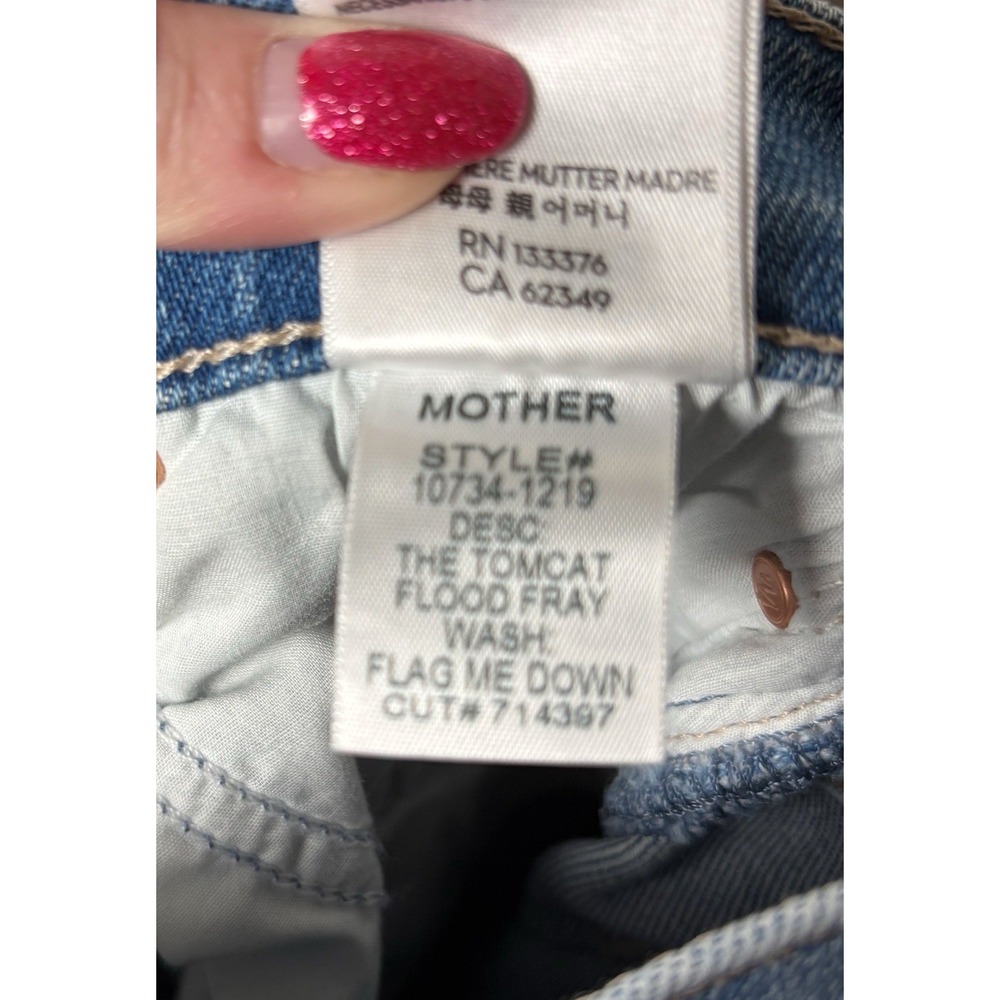Mother The Tomcat Flood Fray Flag Me Down Jeans Size 24 - Picture 6 of 9